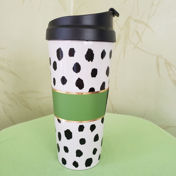 KATE SPADE FLAMINGO DOT TRAVEL MUG:NWT - Picture 3 of 8